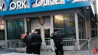 Police patrol in Times Square