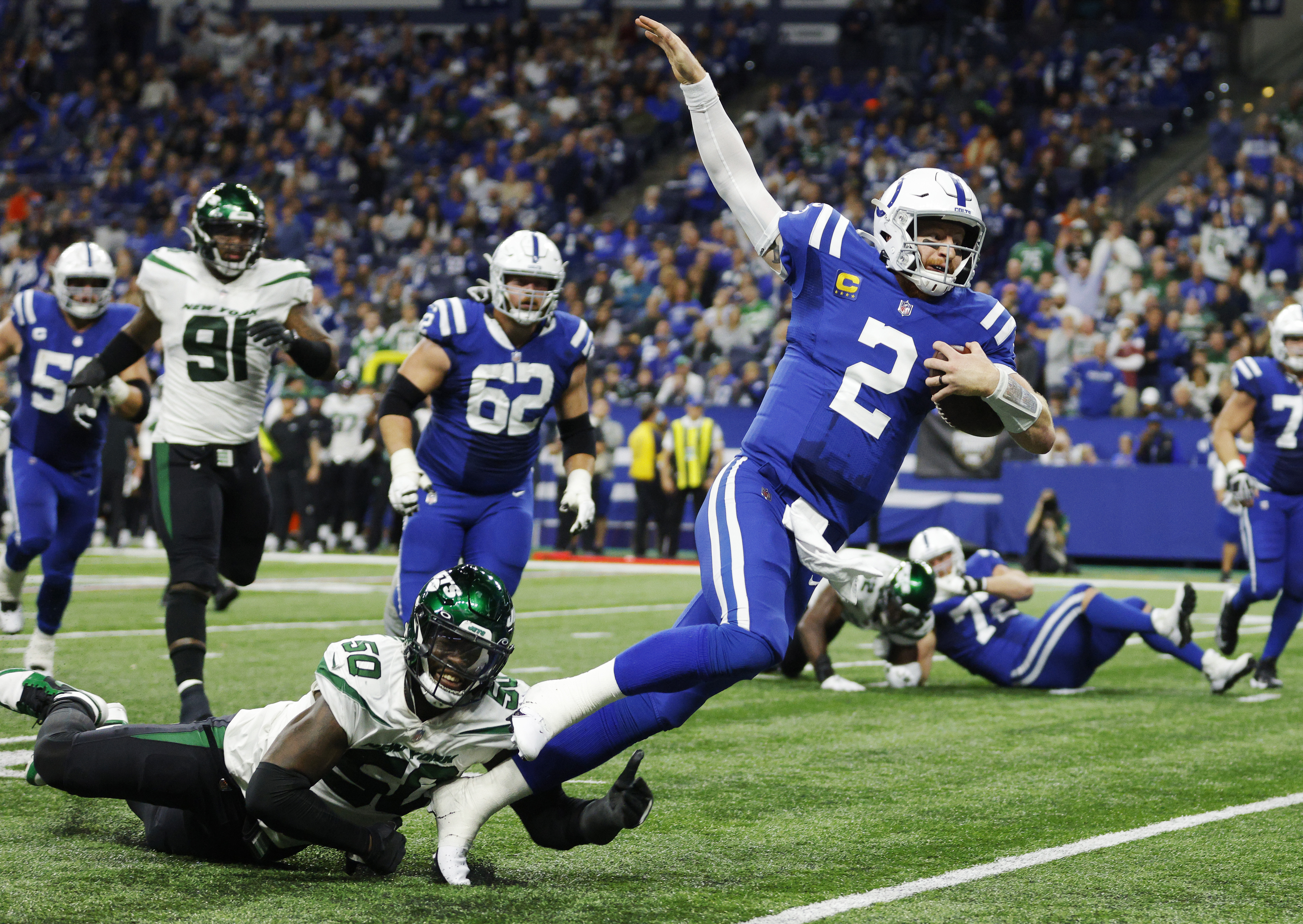 Jonathan Taylor, ground game help Colts find easy path past Jets