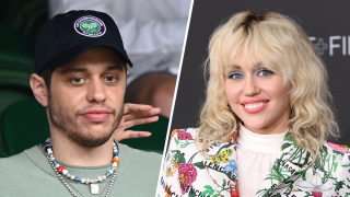 Pete Davidson (left) and Miley Cyrus (right)