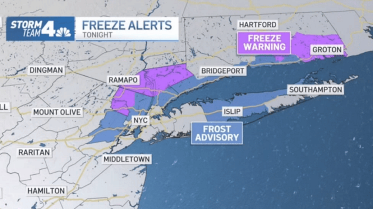 Bitter Cold Arrives to NY, NJ; Advisories Issued – NBC New York