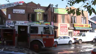 A row of businesses in Brooklyn suffered damage from a morning fire.