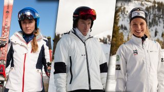 Side-by-side images of Mikaela Shiffrin, Shaun White and Jessie Diggins