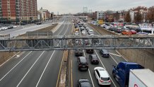 Traffic is at a standstill moving toward the RFK Bridge.