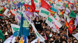 Supporters of Chile's President elec