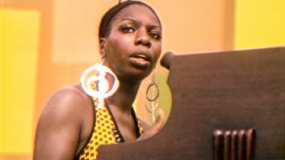 This image released by Searchlight Pictures shows Nina Simone performing at the Harlem Cultural Festival in 1969, featured in the documentary "Summer of Soul."