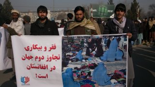 Protest in Kabul demanding release of Afghanistan's frozen assets