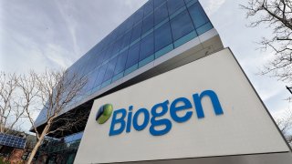 FILE - The Biogen Inc., headquarters is shown March 11, 2020, in Cambridge, Mass. Medicare says it will limit coverage of a $28,000-a-year Alzheimer’s drug whose benefits have been widely questioned. Tuesday's decision from the Centers for Medicare and Medicaid Services is a major step in the nation’s search for ways to put a fair value on new medicines that offer tantalizing possibilities but come with prohibitive prices. It means that patients taking Biogen’s Aduhelm medication will have to be part of research efforts to assess the drug’s effectiveness in slowing the progression of dementia. The drug has sparked controversy since its approval by the Food and Drug Administration last June, which came against the recommendation of the agency’s outside advisers