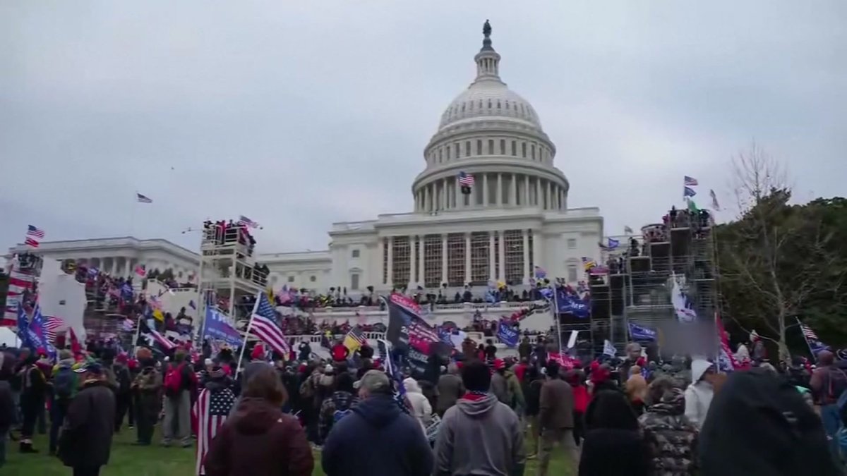 Rioter who smashed door in Capitol gets 8 years after pardon ask – NBC New York