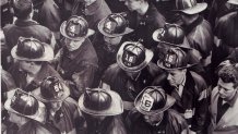 FDNY firemen wait during search for victims of 1966 fire in Manhattan