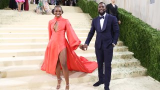 NEW YORK, NEW YORK - SEPTEMBER 13: (EXCLUSIVE COVERAGE) (L-R) Sloane Stephens and Jozy Altidore attend The 2021 Met Gala Celebrating In America: A Lexicon Of Fashion at Metropolitan Museum of Art on September 13, 2021 in New York City.