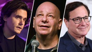 From left: John Mayer, Jeff Ross and Bob Saget. Mayer and Ross livestreamed an emotional tribute to their friend during a trip to retrieve his car from the airport.
