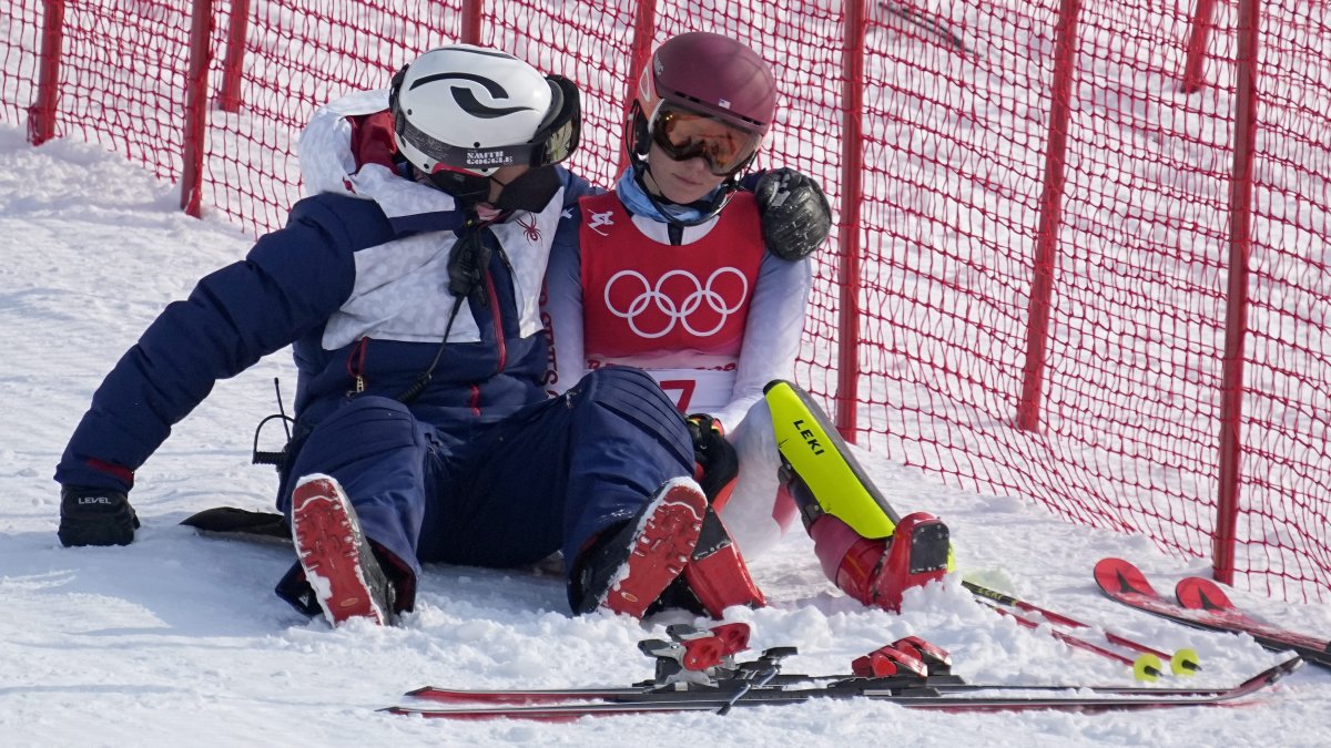 Mikaela Shiffrin Consoled By Teammate After Disheartening Exit NBC