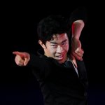 Nathan Chen of Team United States reacts during the Figure Skating Gala Exhibition on day 16 of the 2022 Winter Olympics at Capital Indoor Stadium on Feb. 20, 2022, in Beijing, China.