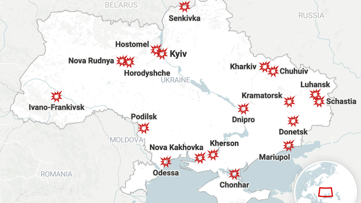 MAP Tracking Reports of Attacks in Ukraine After Russia Invasion NBC