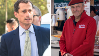 Former congressman Anthony Weiner, left, and former GOP mayoral candidate Curtis Sliwa.