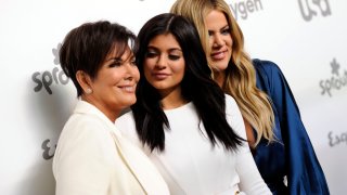 FILE – Television personalities Kris Jenner, from left, Kylie Jenner and Khloe Kardashian attend the NBCUniversal Cable Entertainment 2015 Upfront at The Javits Center, May 14, 2015, in New York.