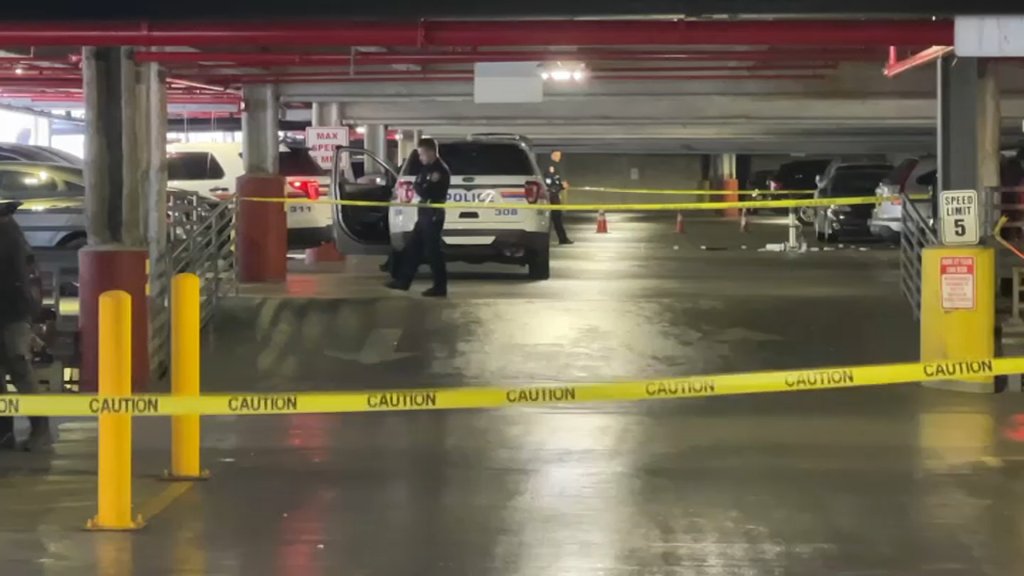 Scene where woman was killed inside parking garage