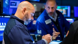 Traders on the floor of the NYSE, May 6, 2022.