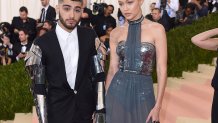 NEW YORK, NY - MAY 02:  Gigi Hadid and Zayn Malik arrive for the "Manus x Machina: Fashion In An Age Of Technology" Costume Institute Gala at Metropolitan Museum of Art on May 2, 2016 in New York City.  (Photo by Karwai Tang/WireImage)