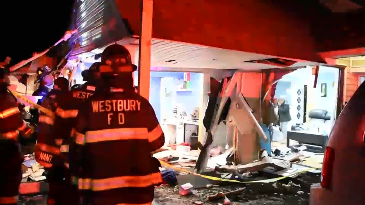 Westbury, Long Island Car Crashes Into Home on Cypress Lane East NBC