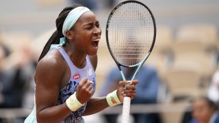 American Coco Gauff secured a second straight trip to the French Open quarterfinals on Sunday.