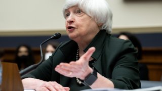 U.S. Treasury Secretary Janet Yellen testifies during a U.S. House Committee on Financial Services hearing on the Annual Report of the Financial Stability Oversight Council, on Capitol Hill in Washington, DC, U.S. May 12, 2022. 