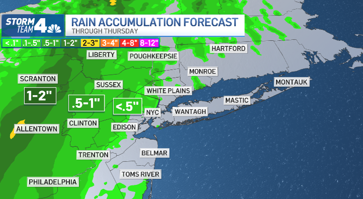 Thursday Weather NYC: Staten Island, Queens See Heavy Rain – NBC New York