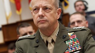 FILE - Marine Gen. John Allen, the top U.S. commander in Afghanistan testifies on Capitol Hill in Washington on March 20, 2012.
