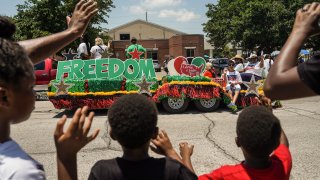 People watch Juneteenth Parade in Texas