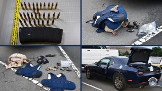 Body armor and ammunition recovered from a Flint, Michigan, man arrested outside the U.S. Capitol.