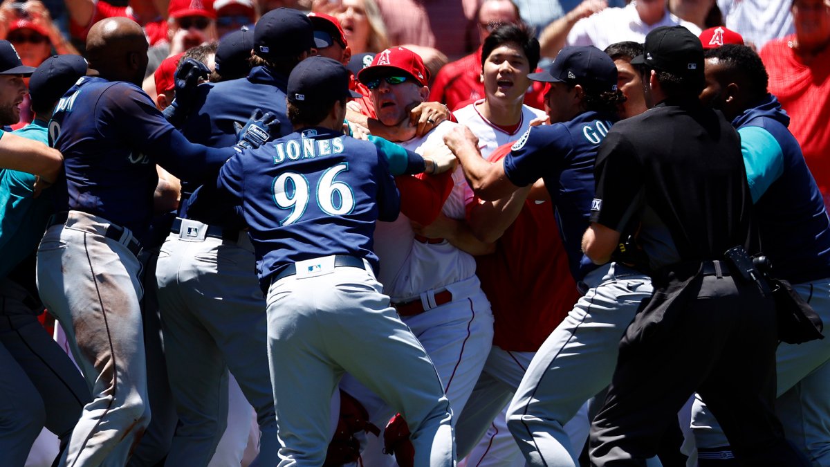 AngelsMariners BenchClearing Brawl Leads to Eight Ejections NBC New
