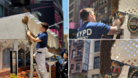 Thousands of Bees Swarm Outdoor Restaurant Seating Near Times Square