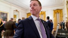 Former deputy national security adviser Matthew Pottinger departs after President Donald Trump awarded the Medal of Honor to Army Sgt. Maj. Thomas P. Payne in the East Room of the White House, Sept. 11, 2020, in Washington. 