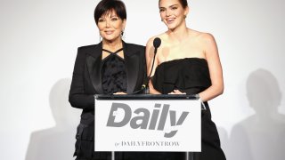 Kris Jenner and Kendall Jenner speak onstage