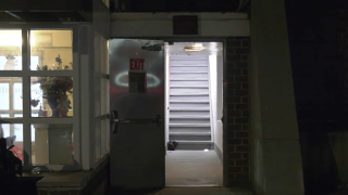 Exterior exit door of Bronx building