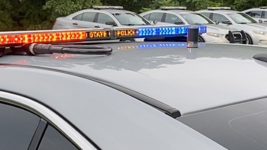 Lights on a connecticut state police vehicle