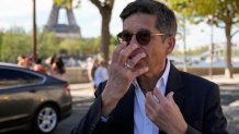 French Emergency Doctor Frederic Maillez, who was first to arrive at the scene of the crash that killed Britain's Diana, Princess of Wales, speaks to The Associated Press, next to the Pont de l'Alma tunnel, in Paris, Wednesday, Aug. 24, 2022. It has been nearly 25 years since Princess Diana died in a high-speed car crash in Paris. The French doctor who treated her at the scene has recounted what happened. Dr. Frederic Mailliez told The Associated Press how he tried to save her on that night of Aug. 31, 1997. (AP Photo/Francois Mori)