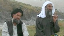 Osama bin Laden, right, and top deputy Ayman Al-Zawahri, left, are seen in this image broadcast Wednesday April 17, 2002, by the London based Middle East Broacasting Corp. who reported the tape was delivered to them on Wednesday. On Tuesday the Qatar-based station Al-Jazeera previewed a similar video. According to a U.S. official in Washington who is familiar with both broadcasts there is no direct evidence of bin Laden's current condition or location.