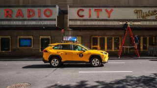 Cab in front of Radio City