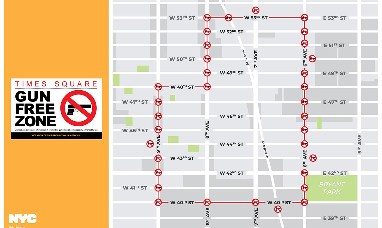 NYC Gun Law Change: Map Shows Sensitive Times Square Zones – NBC New York