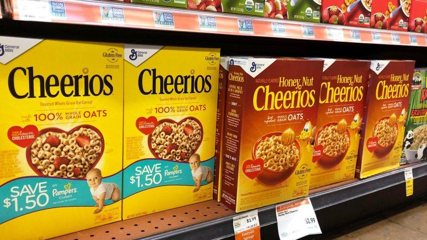 General Mills’ Cheerios for sale on a store shelf.