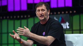 Alex Mashinsky, Celsius CEO on stage in Lisbon for Web Summit 2021