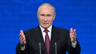 Russian President Vladimir Putin delivers a speech during an event marking the 100th foundation anniversary of the republics of Adygea, Kabardino-Balkaria and Karachay-Cherkessia in Moscow, Russia, September 20, 2022.
