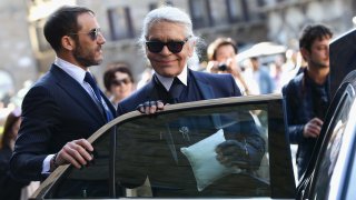 Karl Lagerfeld attends the Conde’ Nast International Luxury Conference at Palazzo Vecchio on April 22, 2015 in Florence, Italy.