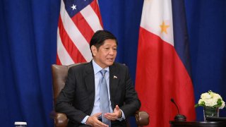 Philippines President Ferdinand Marcos Jr. speaks during a bilateral meeting with US President Joe Biden on the sidelines of the United Nations General Assembly in New York on September 22, 2022.