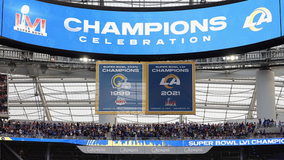 Watch: Rams Unveil 2021 Super Bowl LVI Champions Banner – NBC New York