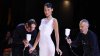 Bella Hadid Gets Dress Spray-Painted Onto Her Mid-Fashion Show