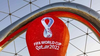 A countdown installation for the upcoming 2022 FIFA World Cup in Doha, Qatar, on Thursday, June 23, 2022.