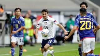 Luca de La Torre of USA during the International Friendly match between Japan v USA at the Merkur Spiel Arena on September 23, 2022, in Dusseldorf, Germany.