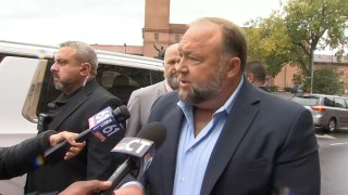 Alex Jones outside court in Connecticut October 4